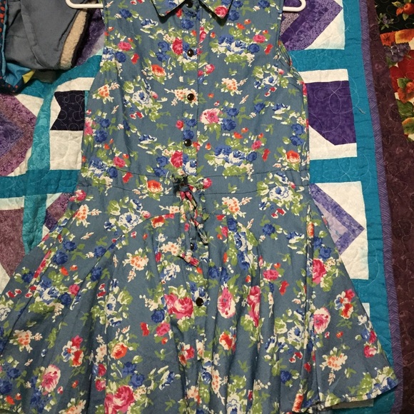 Denim floral dress