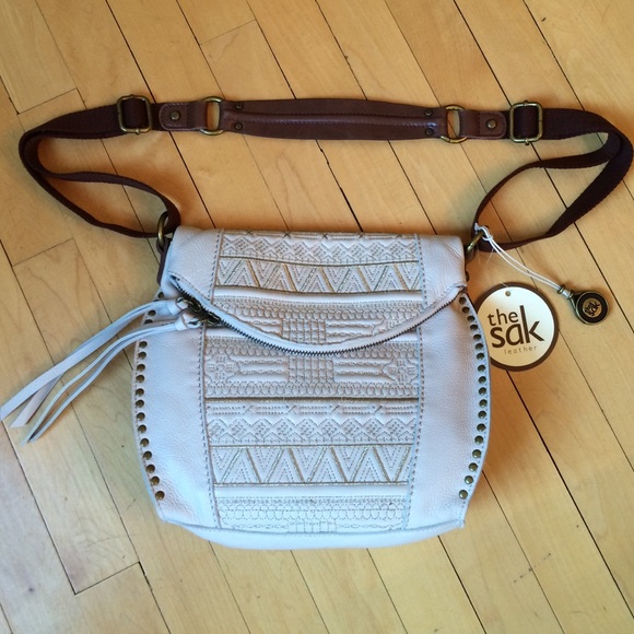 White leather cross body bag