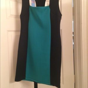 Bodycon turquoise black dress!