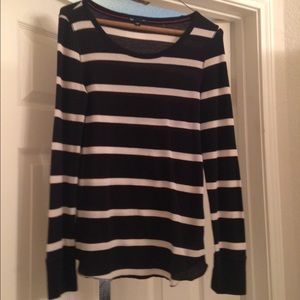 Striped thermal long sleeve shirt.