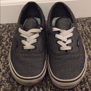Grey and baby blue vans