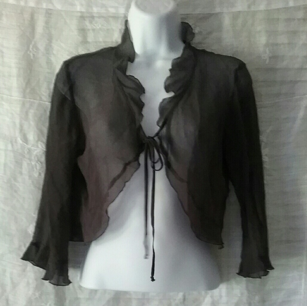 New! Ruffle Silk Shrug