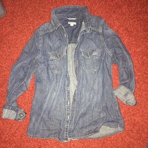 Denim button down