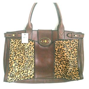 Fossil Vri Weekender Cheetah Bag