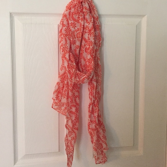 Jcrew orange and white scarf