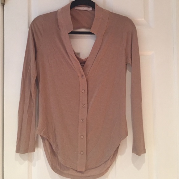 Light brown open back top