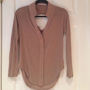 Light brown open back top
