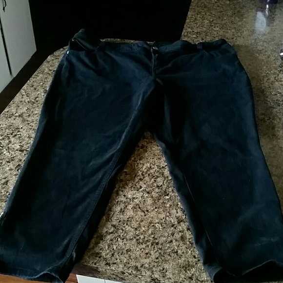 Black denim Lane Bryant side zip ankle pants