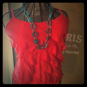 💃🏼Ruffled Red Tank💋