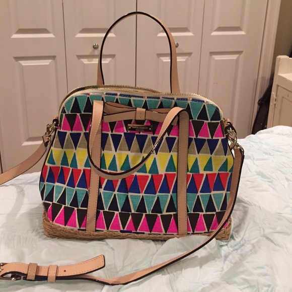 Kate Spade Multi-colored geometric flat iron purse