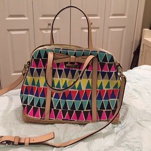 Kate Spade Multi-colored geometric flat iron purse