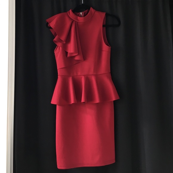body con dress with peplum flare!