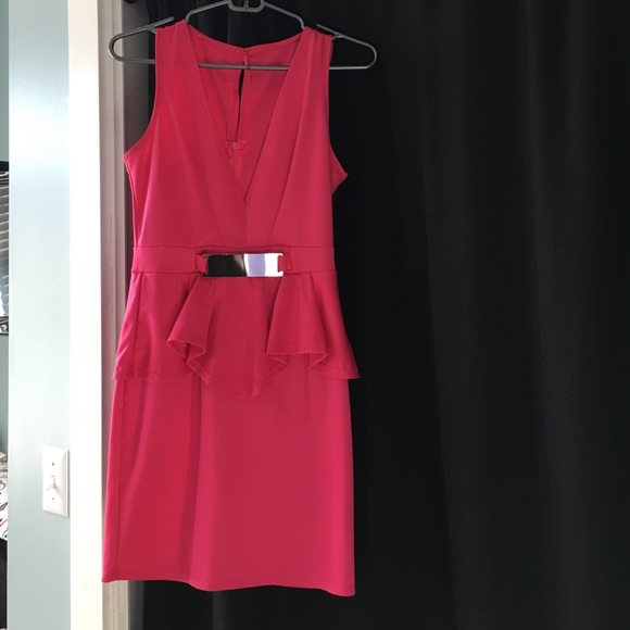 Cocktail peplum Pink style dress