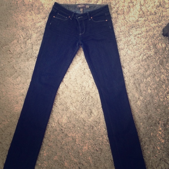 Dark wash straight leg jeans