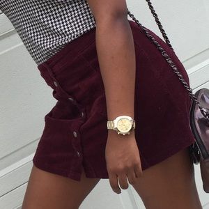 Button up burgundy skirt
