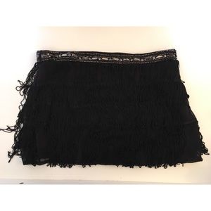 NEW beaded fringe mini skirt
