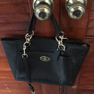 Coach black cross body pebble leather