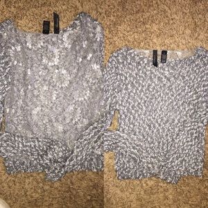 Grey lace sweater
