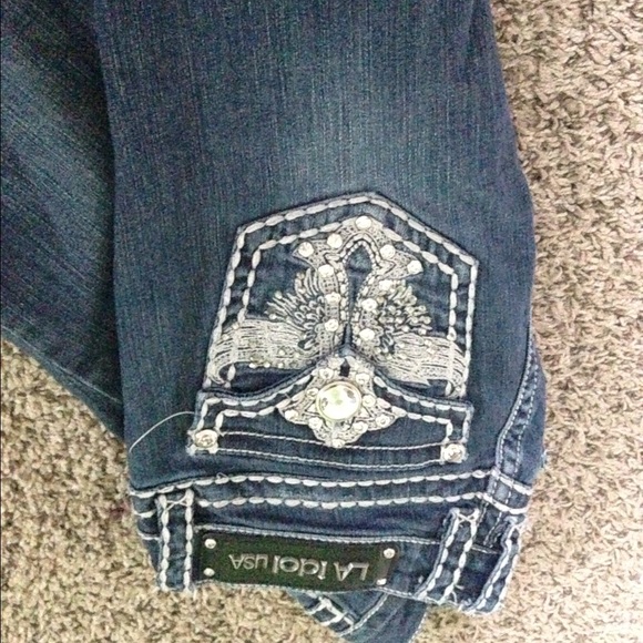 LA idol dark wash bootcut jeans
