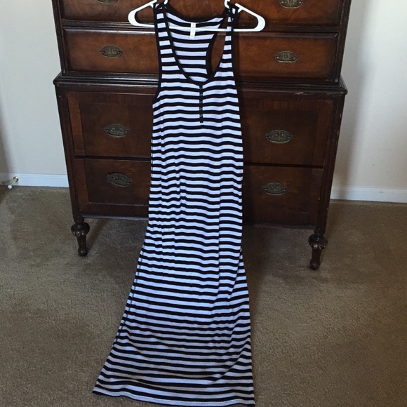 B&W Stripe Maxi Dress