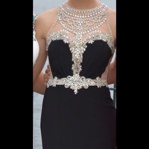 Black and Jeweled Prom Dress