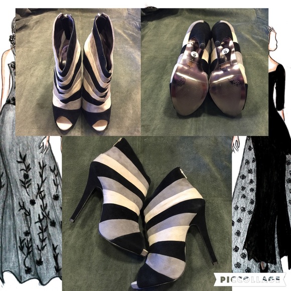 🍾HP🍾Lovely People Striped Suede Booties - Picture 2 of 4