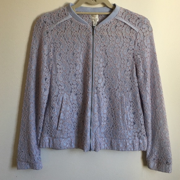 | Lauren Conrad | Lavender Lace Bomber Jacket - Picture 2 of 4