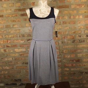 Striped Cremieux Sailor Dress with Mesh Top