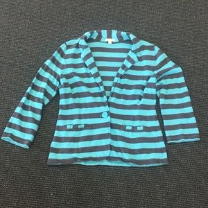 Teal / Gray striped blazed