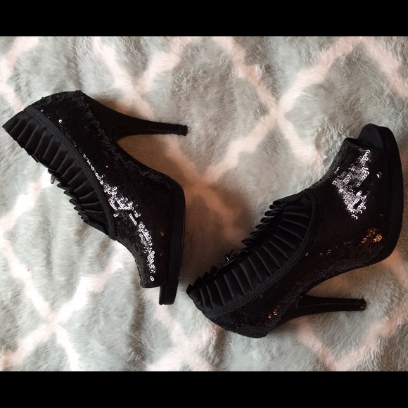 Nina's sequin booties.