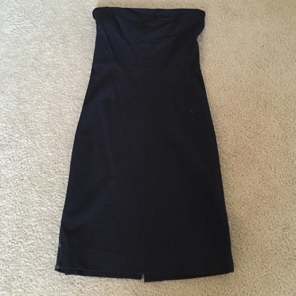 Black Strapless Tuxedo Dress