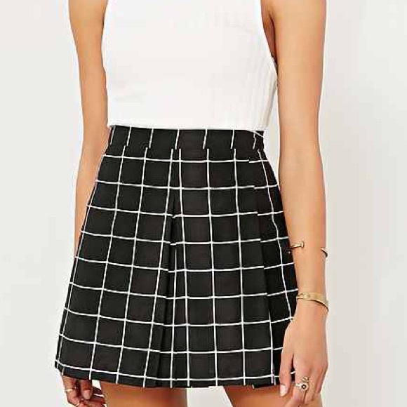 🚫SOLD🚫Silence+Noise Pleated Grid Skirt