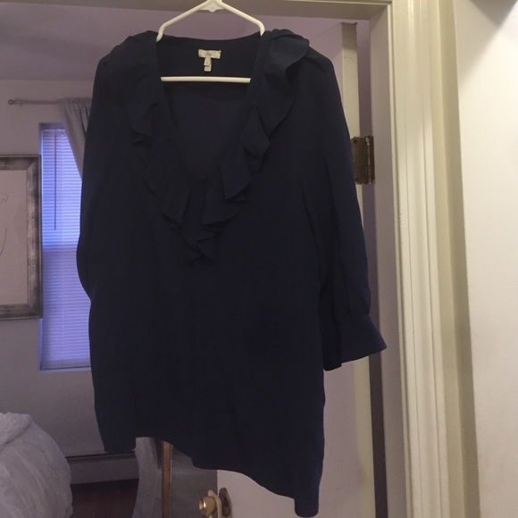JOIE- Henley style Navy Blouse