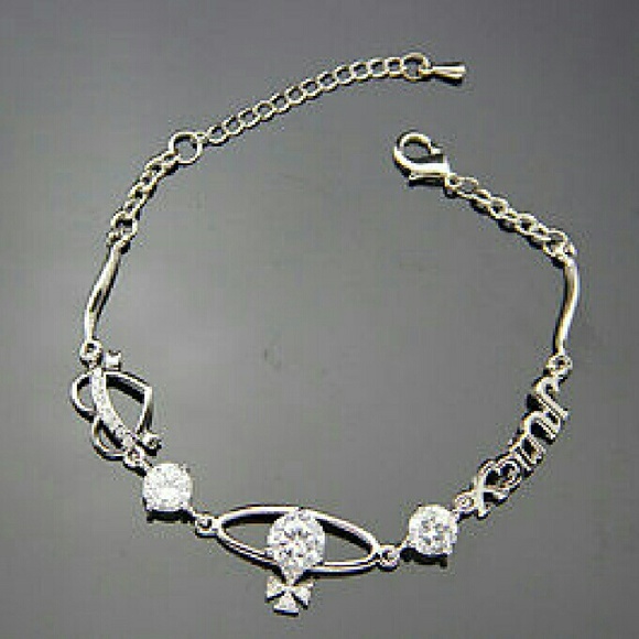 Juicy words heart cz stone real gold plated bracel - Picture 2 of 2