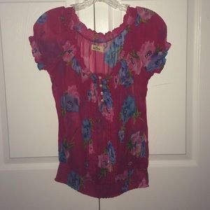 Hollister pink floral top