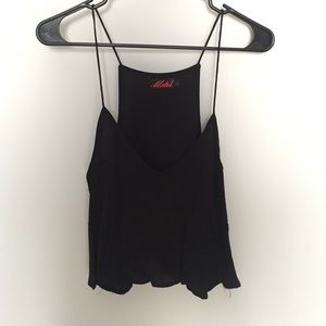 UO Motel black cropped tank