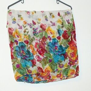 White floral scarf