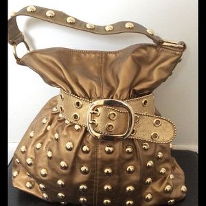 Kathy Van Zeeland Studded Leather Bucket