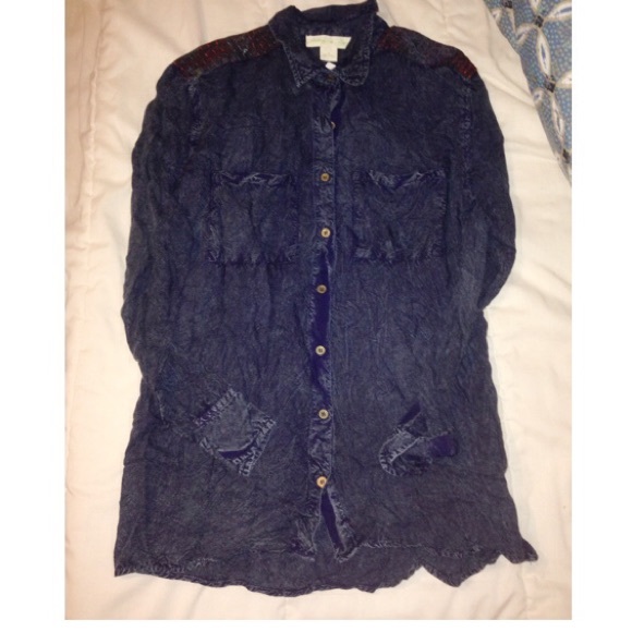 Staring At Stars embroidered chambray button down - Picture 1 of 4