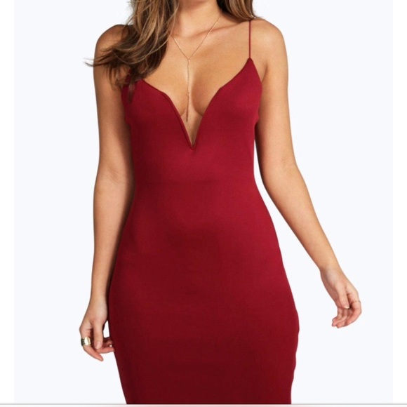 Boohoo red dress