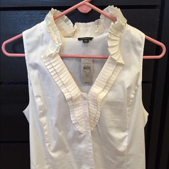 Ann Taylor sleeveless white blouse