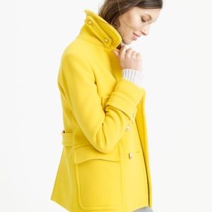 Jcrew stadium cloth majesty pea coat yellow