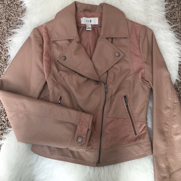 dusty rose leather jacket