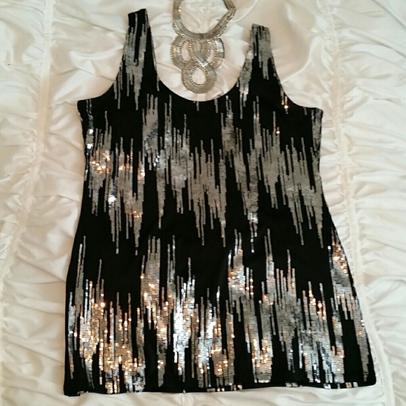 Sequined tank top