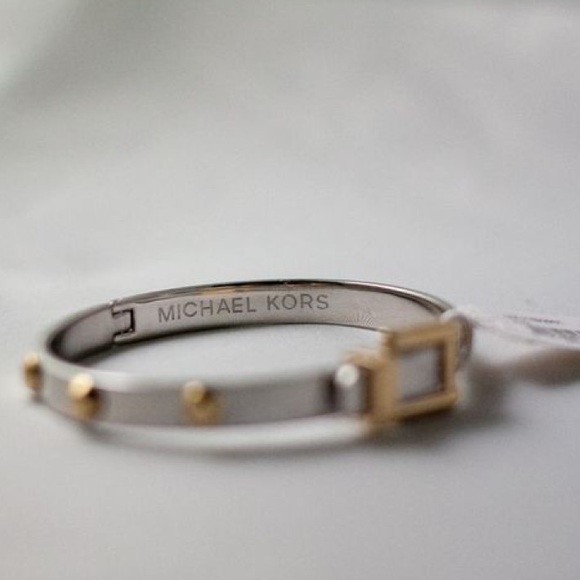Michael Kors silver and gold belt buckle bracelet - Picture 3 of 4