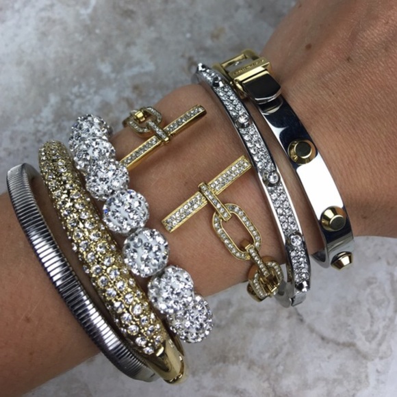 Michael Kors silver and gold belt buckle bracelet - Picture 2 of 4