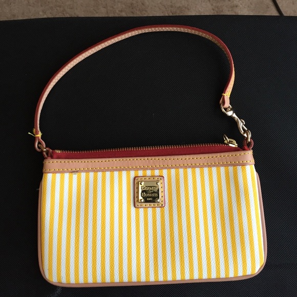 Dooney&Bourke yellow stripe wristlet