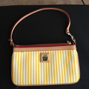 Dooney&Bourke yellow stripe wristlet