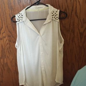 Studded Cream Colored Blouse