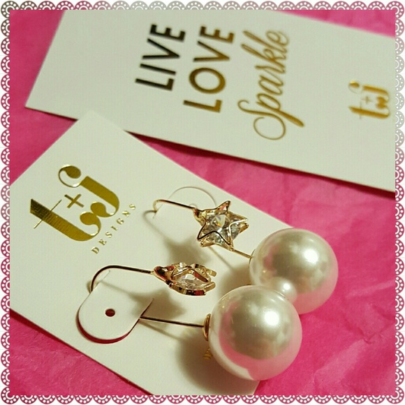 ⭐️⭐️STAR THREAD PEARL EARRINGS⭐️⭐️ - Picture 2 of 3